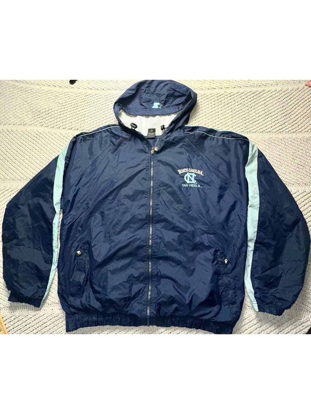 Vintage Starter Jacket Mens Medium UNC North Carolina Tar Heels Full Zip